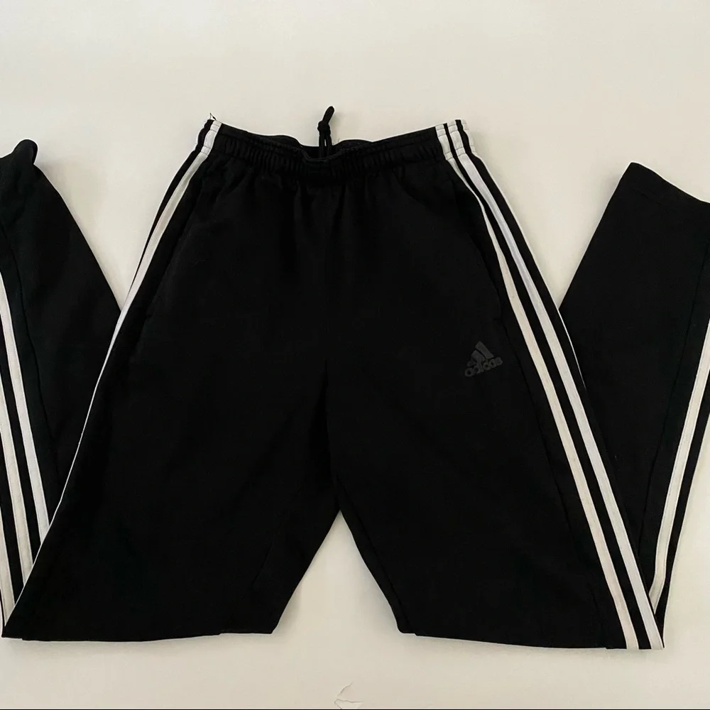 Mens‎ Adidas sweatpants track pants size medium black white stripes